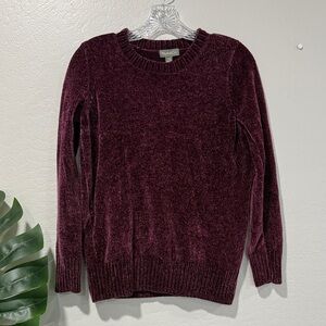 Style & Co chenille Deep Burgundy Crew Neck Sweater